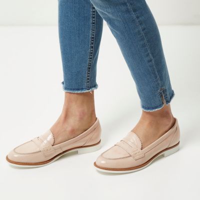 Light pink patent loafers